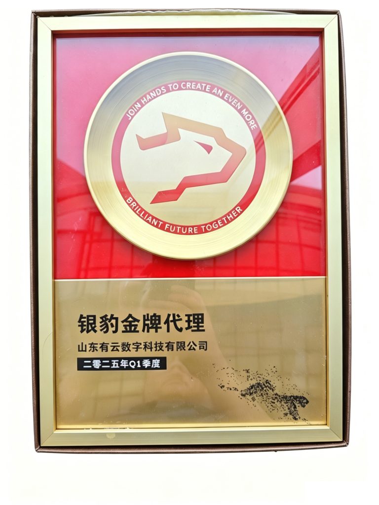 银豹金牌代理授权牌（2025年Q1季度）-山东有云数科